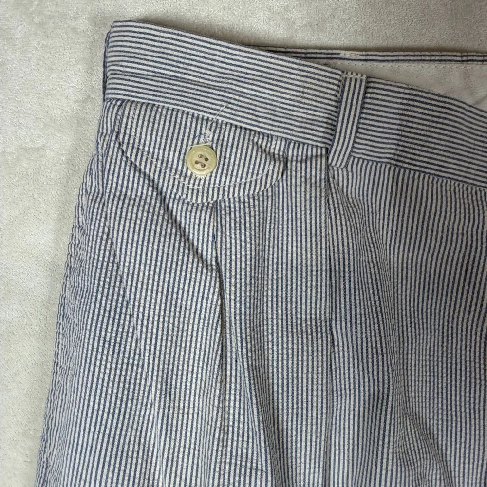 Polo Ralph Lauren 34W 29L Made in USA Cotton Seersucker Men's Gray Dress Pants